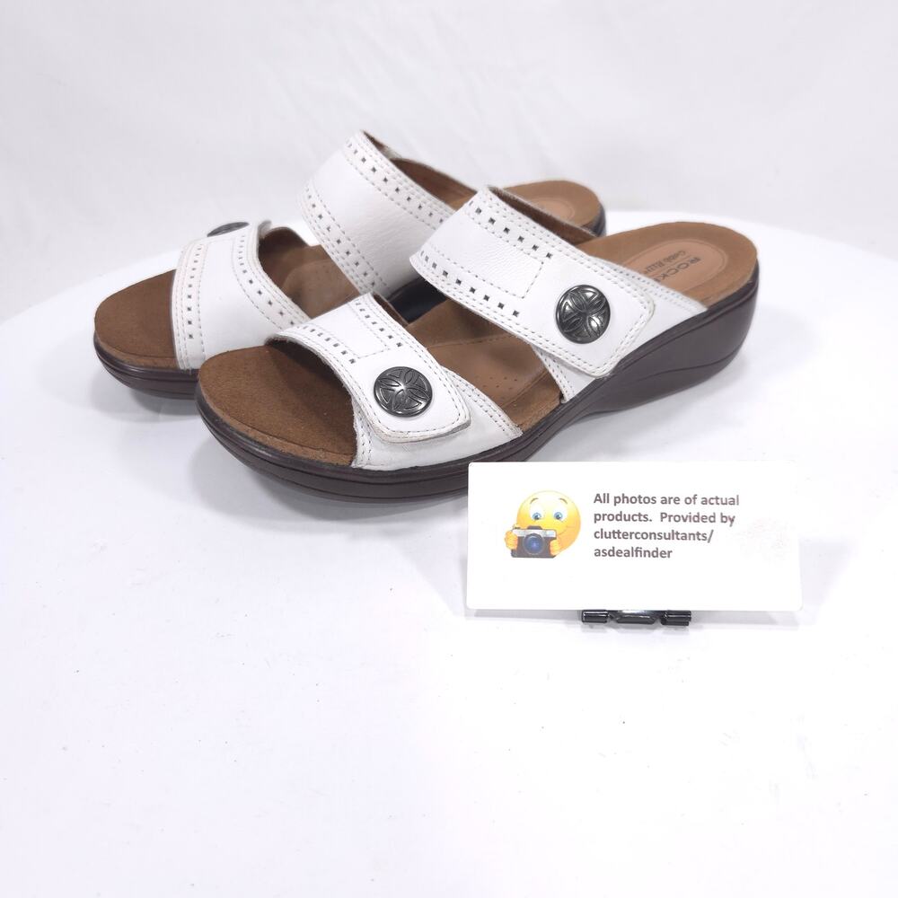 Rockport by Cobb Hill 2 Strap Slide Sandals Womens Size 6 100007 White